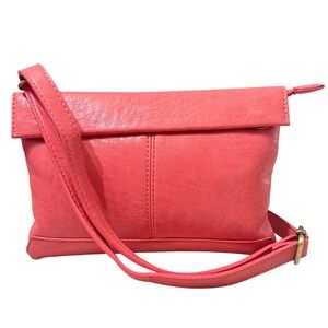 Joy Susan Coral Leather Foldover Crossbody Bag